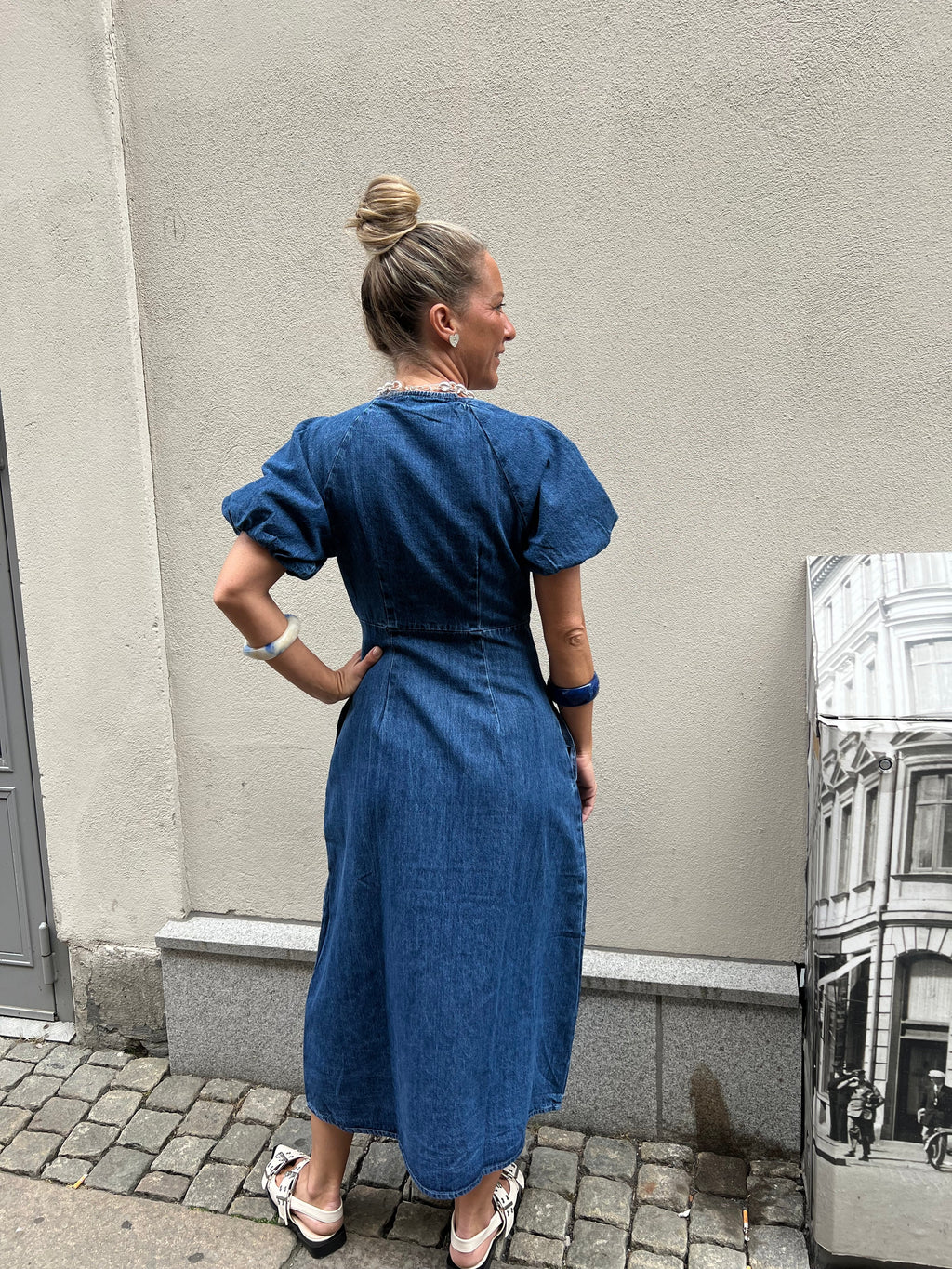 Neo Noir Kleid Illana Denim Blue