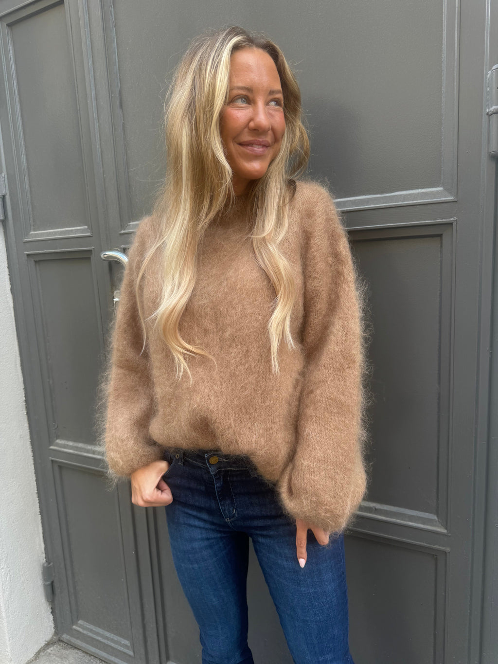 Roro Mohair Rundhals Camel - 22348