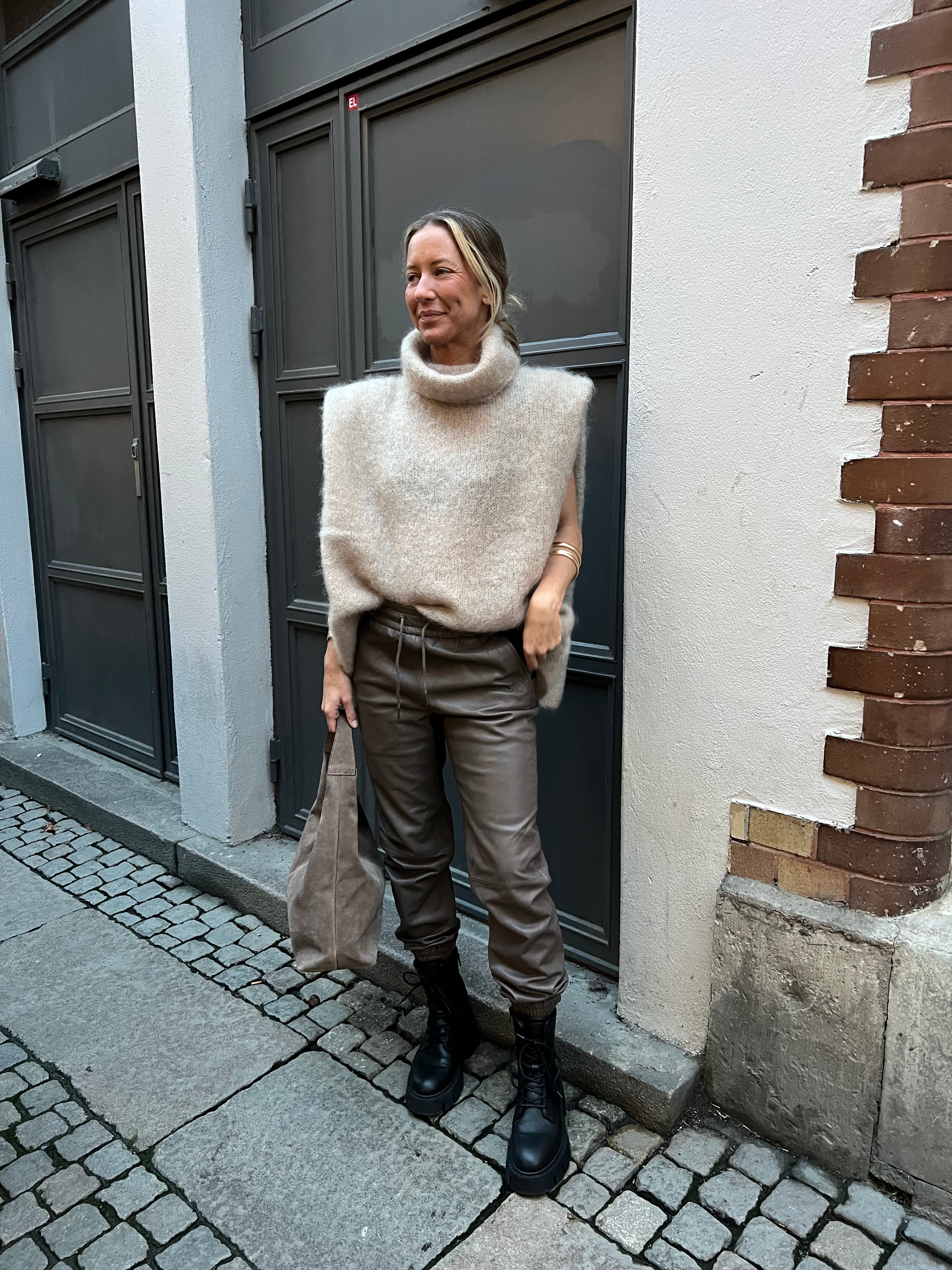 Shilo Lederhose Grau/braun