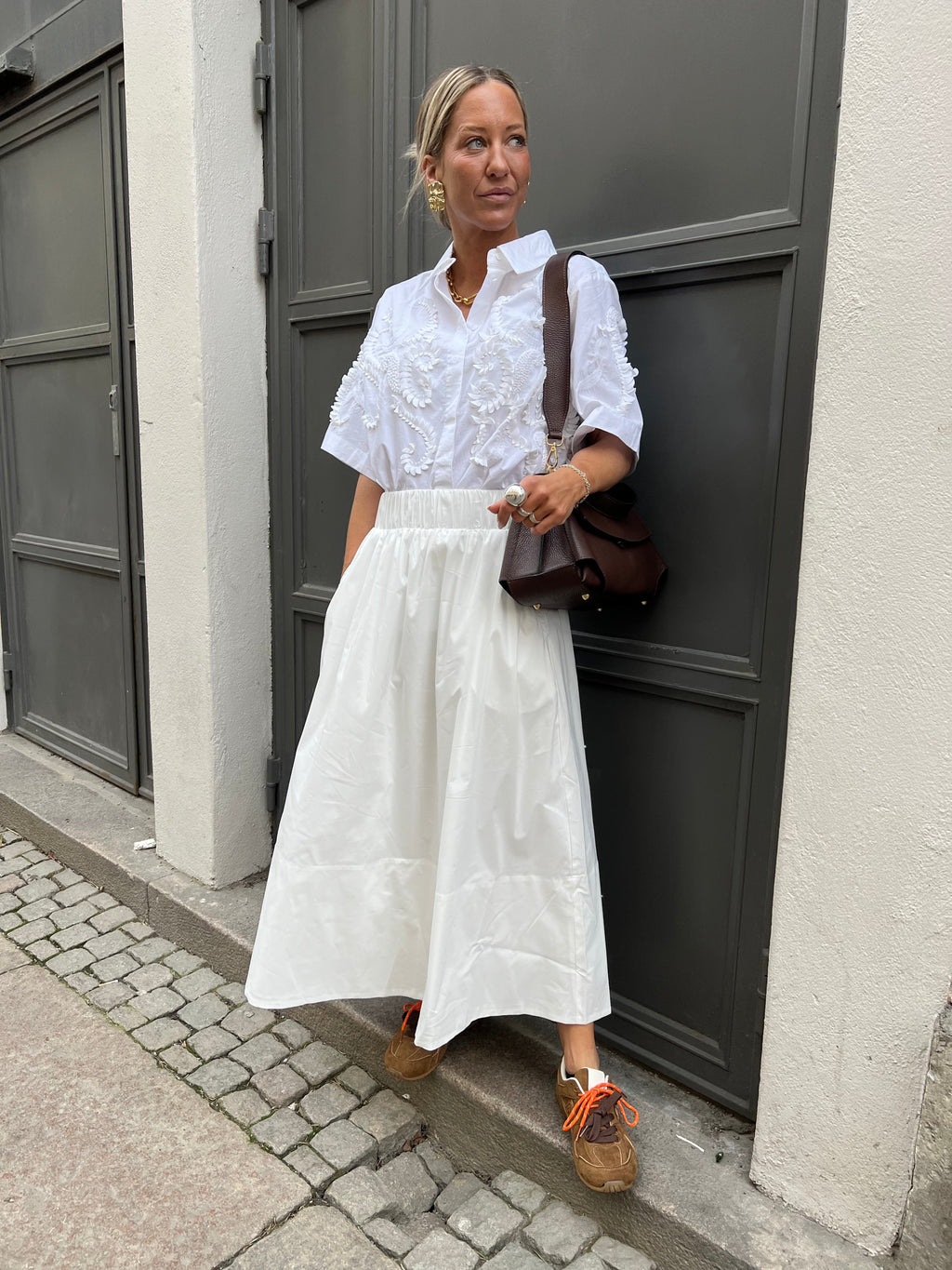 Yara Popeline-Rock Weiß